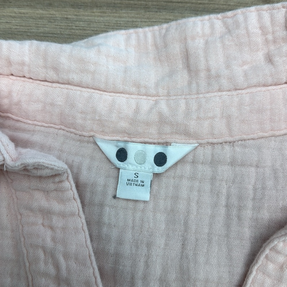 Three Dots Women Double Gauze 100% Cotton Dress Pink Small - Picture 7 of 8
